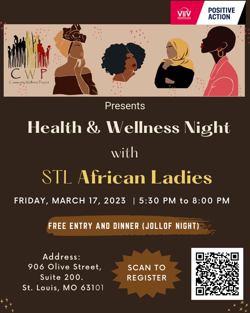 Calling all of our African sisters to join us on Friday, March 17, 2023 for a Health & Wellness Night.  #BrownGirlsBrunch #RisktoReasons #empowerher #NWGHAAD #sexualhealth #hivprevention #blackwomenshealth #Jollof 
Register to attend here docs.google.com/.../1FAIpQLSft…...