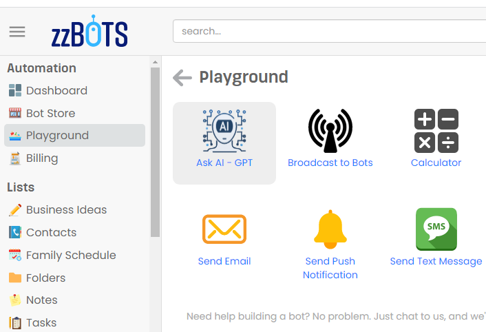 heberallred's tweet photo. We just released updated integration with ChatGPT 3.5 Turbo model.  Now you can use "Ask AI - GPT" with any of the apps we're integrated with.  You can test it out in the Playground or use it in bots. https://t.co/ori9vnzYap
