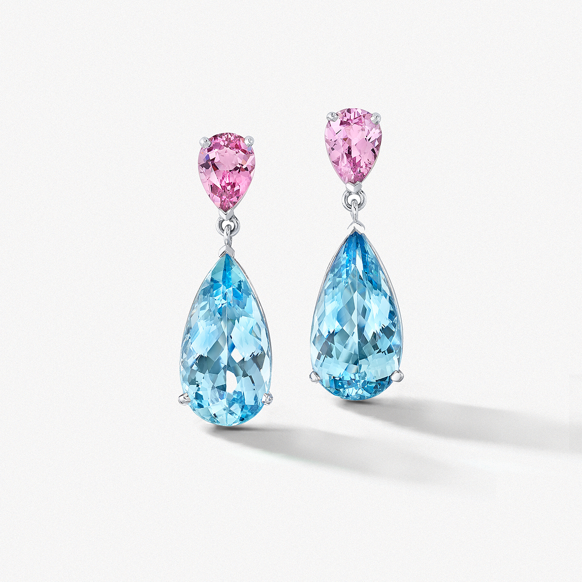 We welcome March with these stunning aquamarine and pink spinel earrings. Aquamarine is the traditional birthstone for those born in March.