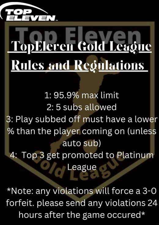 🟡🚨GOLD LEAGUE ANNOUNCEMENT🚨🟡

You can now sign up to the Gold League using this tag: #0292R2

Once you have requested to join reply to this tweet with your team name or dm us with your team name!
