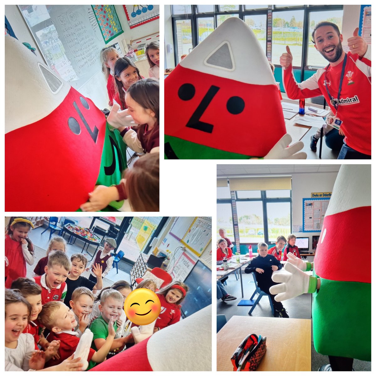 nanttalwg's tweet photo. Am Ddydd Gwyl Dewi bendigedig. Gwasanaeth i ddathlu ein gwisgoedd amrywiol a gwaith yr wythnos, ymweliad gan Mr Urdd, gwersi clocsio a mwy! ~ A lovely St David's Day. Assembly to celebrate different Welsh symbols, outfits and work. A visit from Mr Urdd, folk dancing and more! 🏴󠁧󠁢󠁷󠁬󠁳󠁿 https://t.co/Ndhx6ZmnTv