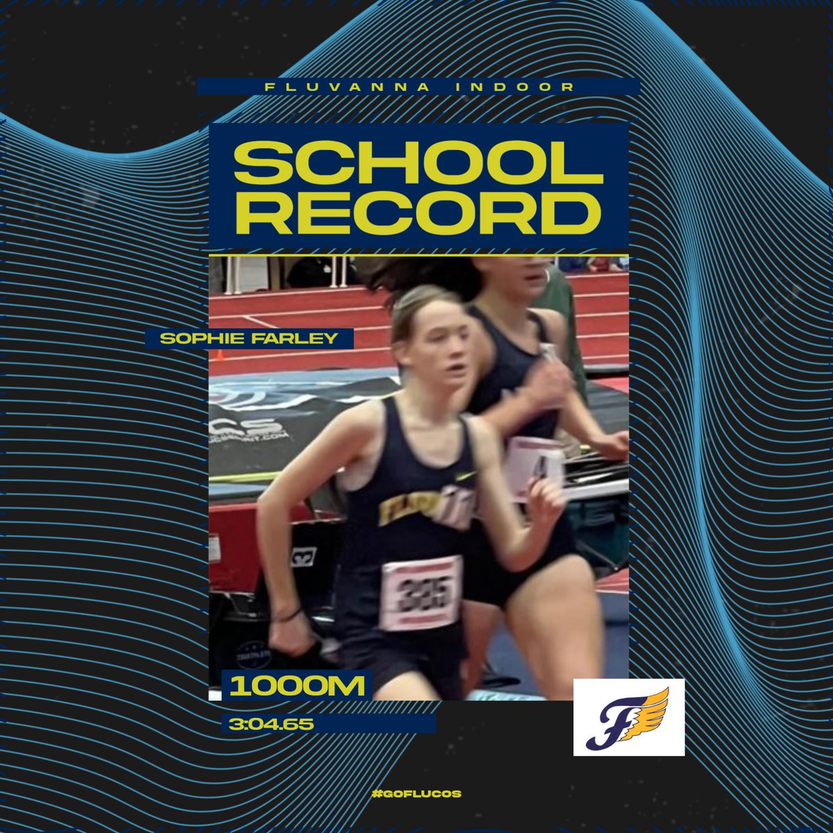 FlucoActivities's tweet photo. Congratulations to Sophie Farley who broke the school record in the 1000M race at the state indoor meet!
#GoFlucos https://t.co/HxxGsh9Fcv