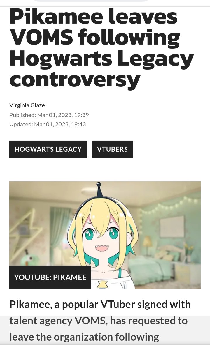 🇯🇵 Colonel Otaku Gatekeeper 🇯🇵 on X: Japanese VTuber Pikamee resigns  after being harassed by Leftists in the West for playing Hogwarts Legacy. I  can assure you this alone has turned Fans