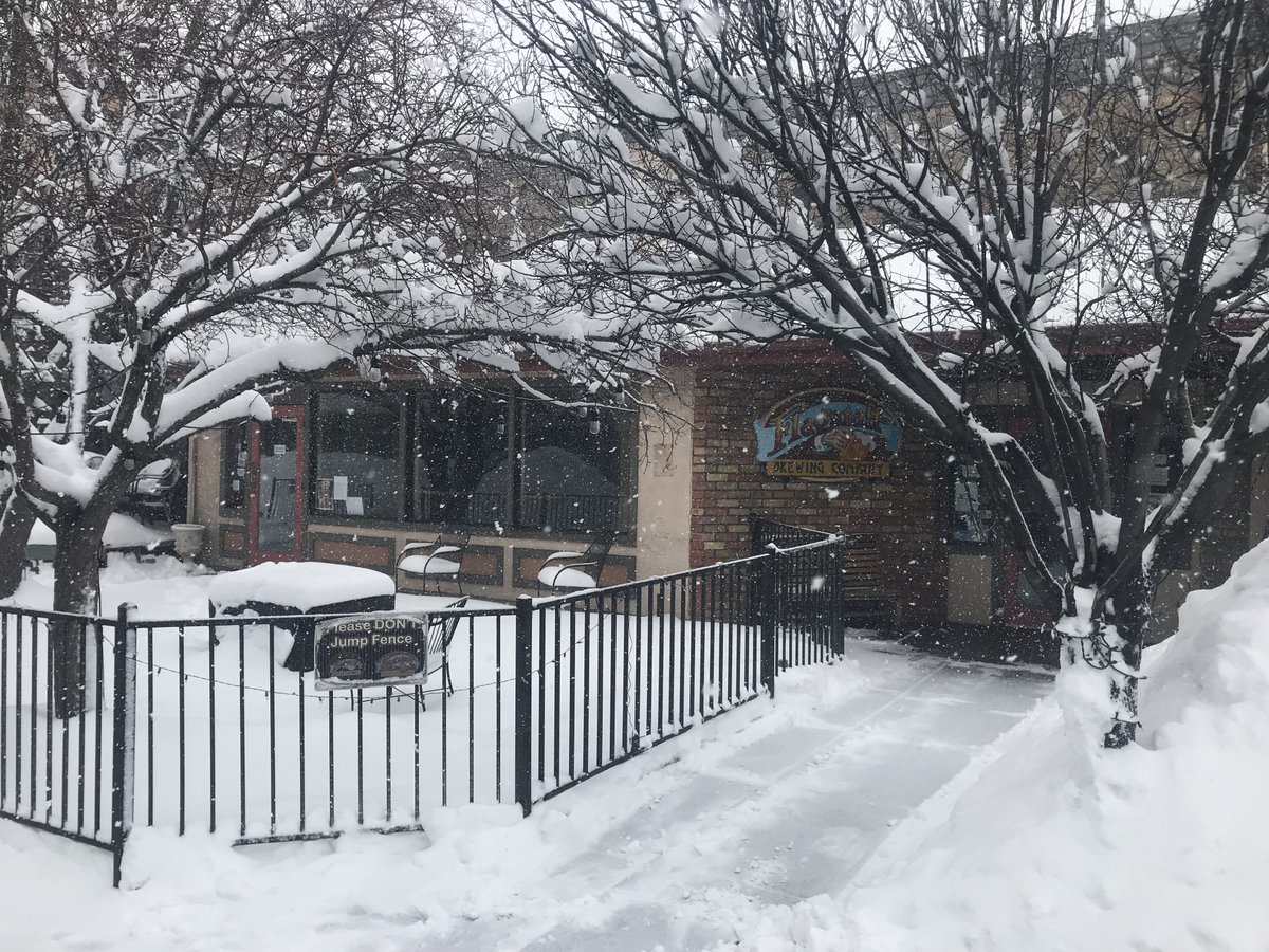 Pretty snowy out there. Thankfully our brave bartender walked to work. Walk, ski, or snowshoe on down. Stay warm and stay safe. #flagstaff #azwx