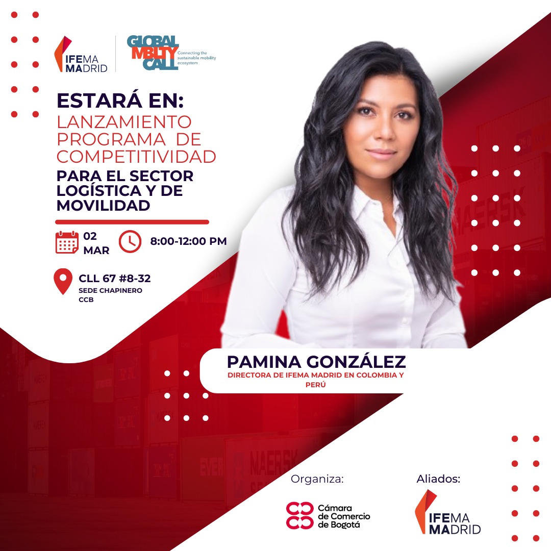 paminagonzalez's tweet image. Mañana estaré con mis amigos de la 
@camaracomerbog participando en el lanzamiento del programa de Competitividad para el sector de #logística y #movilidad.

Un placer para @Globalmobcall e @IFEMA ser un aliado del #ClústerLogística de la #CCB 🇪🇸❤️🇨🇴

🚛bit.ly/3Y9I86K