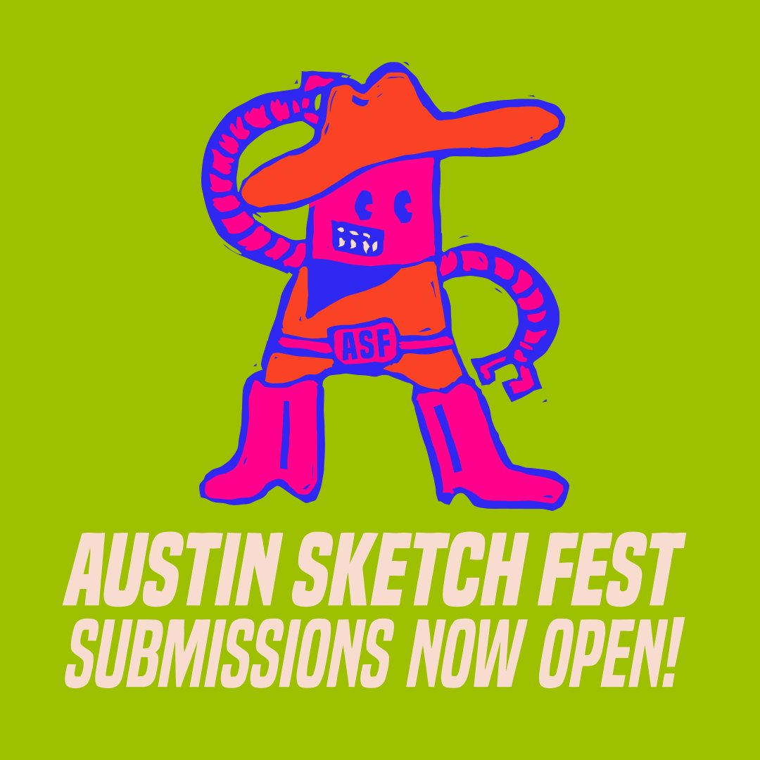 Fire up the family camcorder and get your show on film, it's Austin Sketch Fest submission time!

We want you to send us your weird as hell scripted comedy shows -- show us what you've got: eventbrite.com/e/austin-sketc…