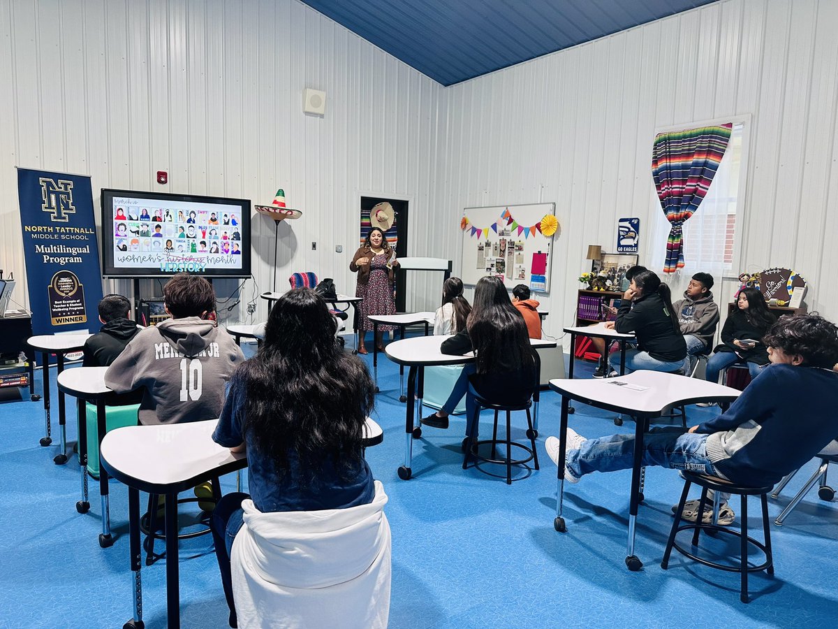 DRCLAUDIAMTZ1's tweet image. The NTMS Multilingual Program will kick off Women&apos;s History month with a special guest speaker from Abraham Baldwin Agricultural College (ABAC). Miss. Ramirez conducted a presentation about college preparation and career options. #TheWarriorWay #MultilingualProgram #WIDA