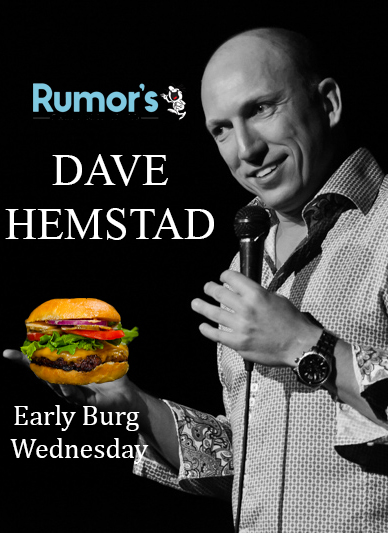 Rumor's Comedy Club (@rumorscomedy) on Twitter photo Happy Hump Day!
We have our Early Burg Wednesday promo tonight. ($18 for Burger, Fries, & Show ticket *must be here before 7:00) PLUS amazing headliner <a href="/DaveHemstad/">davehemstad</a>!
Get down here tonight for an incredible deal!
#earlyburgwednesday #winnipeg #standupcomedy Happy Hump Day!
We have our Early Burg Wednesday promo tonight. ($18 for Burger, Fries, & Show ticket *must be here before 7:00) PLUS amazing headliner <a href="/DaveHemstad/">davehemstad</a>!
Get down here tonight for an incredible deal!
#earlyburgwednesday #winnipeg #standupcomedy
