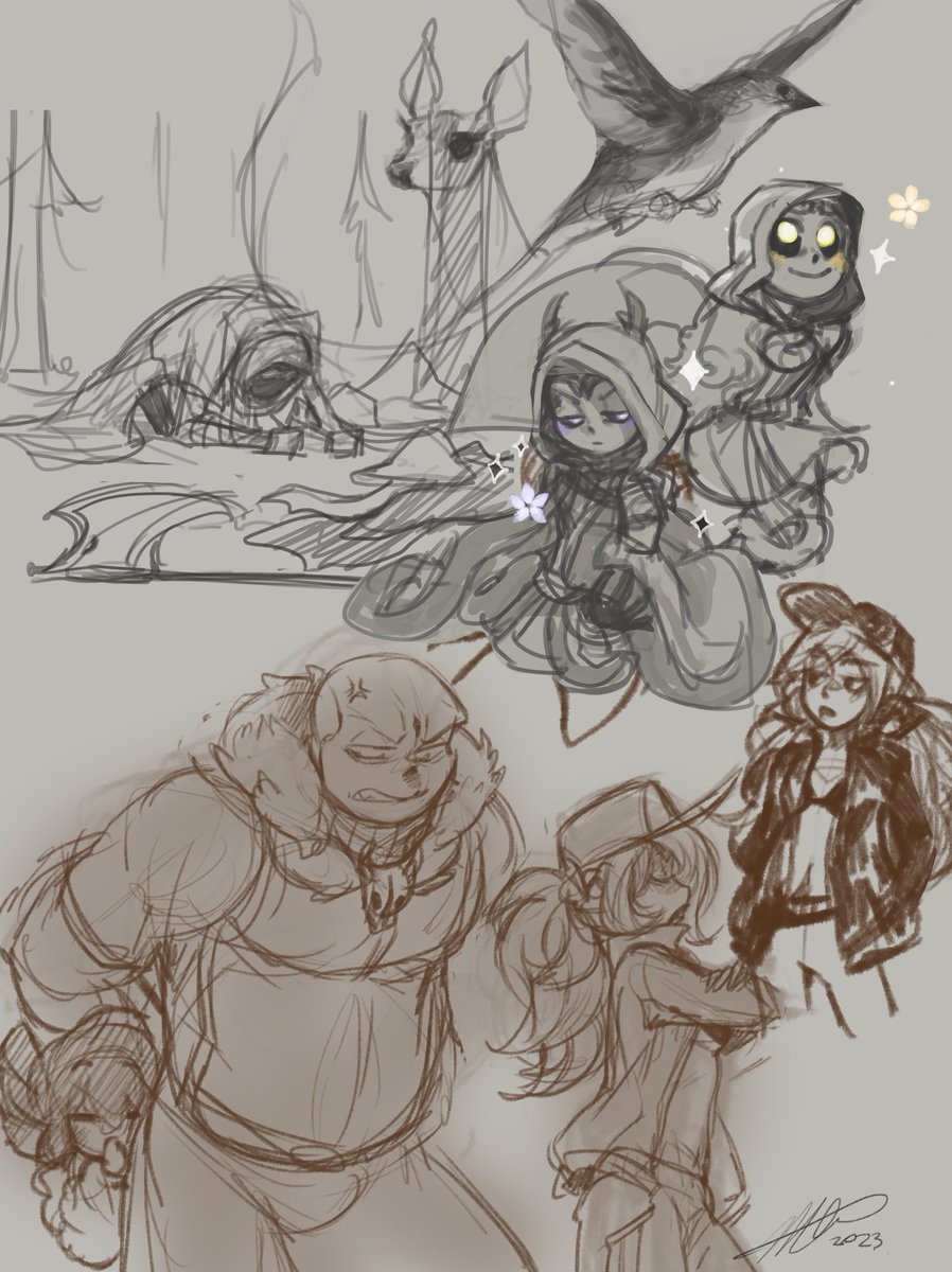 PudgyChee's tweet photo. Take my filthy sketches. XD Got some mourning Snares, pre-corrupted Vidar and pre-fused Reverie, and some Marci and Skele-dad and Pipster. Pip and Slate belong to @Wishingstarinajar #undertaleAU #Omentale #Hunterpapyrus #sketches https://t.co/5NBjwiVDTV
