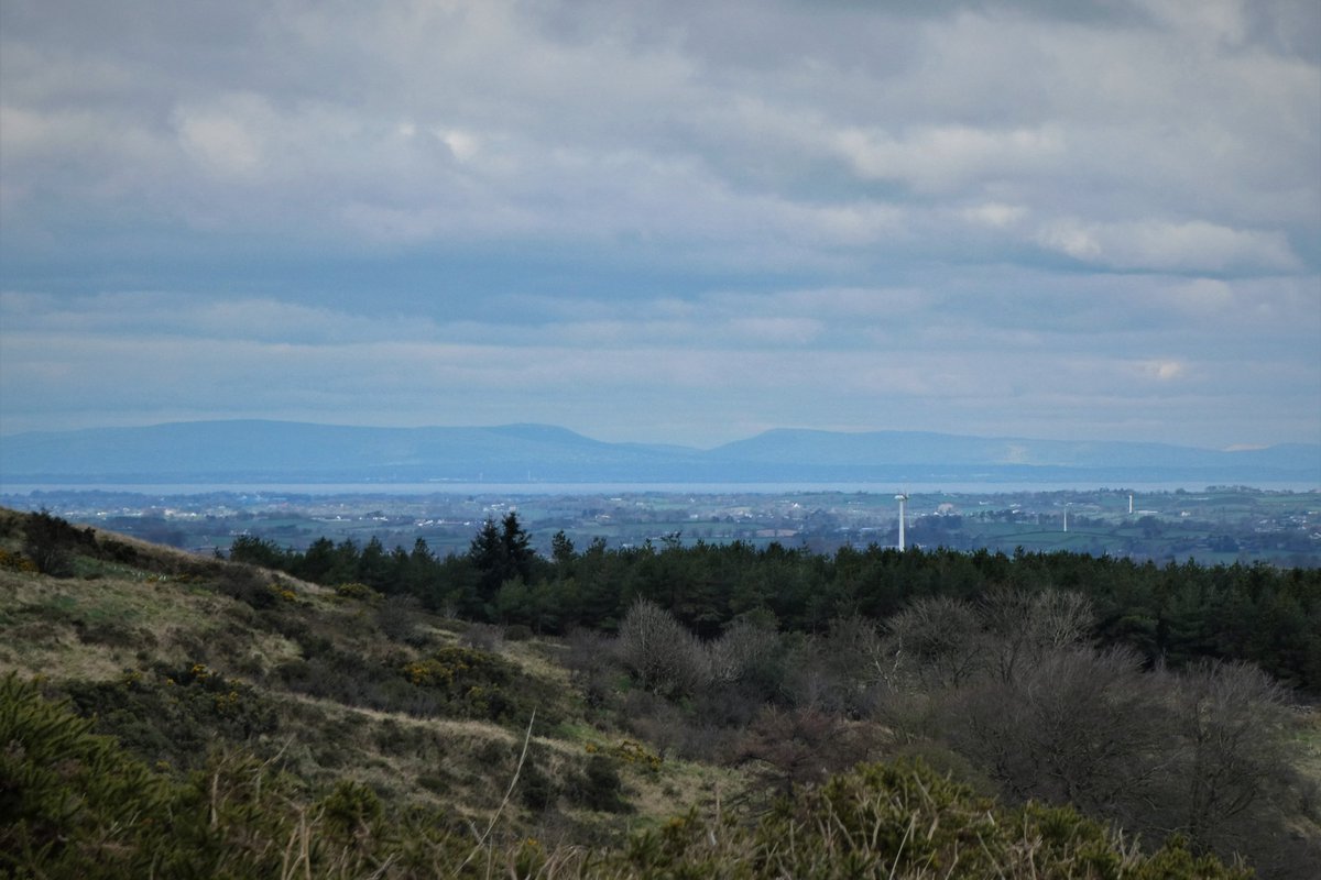 The views from Windy Gap, Slievenaboley, at midday today featuring the Mournes, the Belfast Hills, Lough Neagh and the Sperrin Mountains #NorthernIreland #irelandscenery