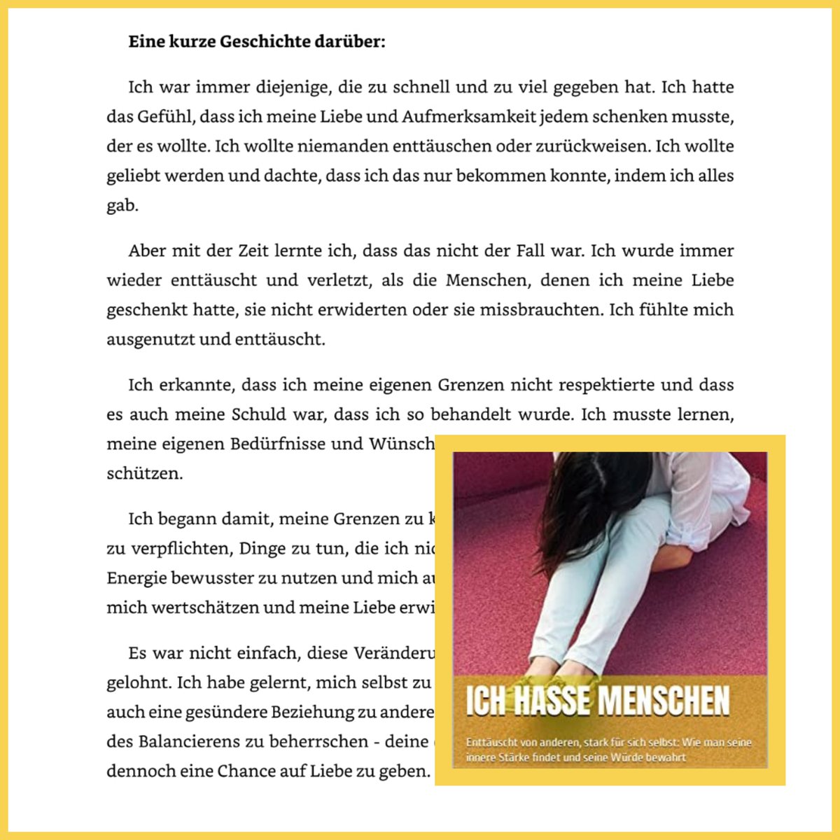 blumenfuerdich's tweet photo. Satt immer zu geben &amp; nie zu bekommen? "Ich hasse Menschen" hilft. Vertrauen aufbauen Beziehungen, Job, Gesellschaft. Innere Stärke &amp; Würde finden. Hol's dir jetzt auf Amazon!
https://t.co/owQhjuqHSp

#IchHasseMenschen #InnereStärke #Würde #Beziehungen #Arbeitsplatz #Gesellschaft https://t.co/URIW9nGKkp