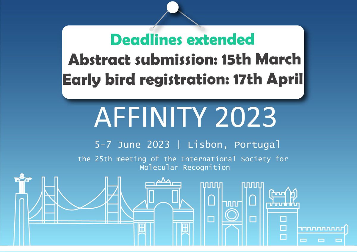 Great news! Due to many requests the deadline for abstract submission has been extended! affinity2023.com
Excellent opportunities for oral, flash and poster presentations, awards, great science and networking.