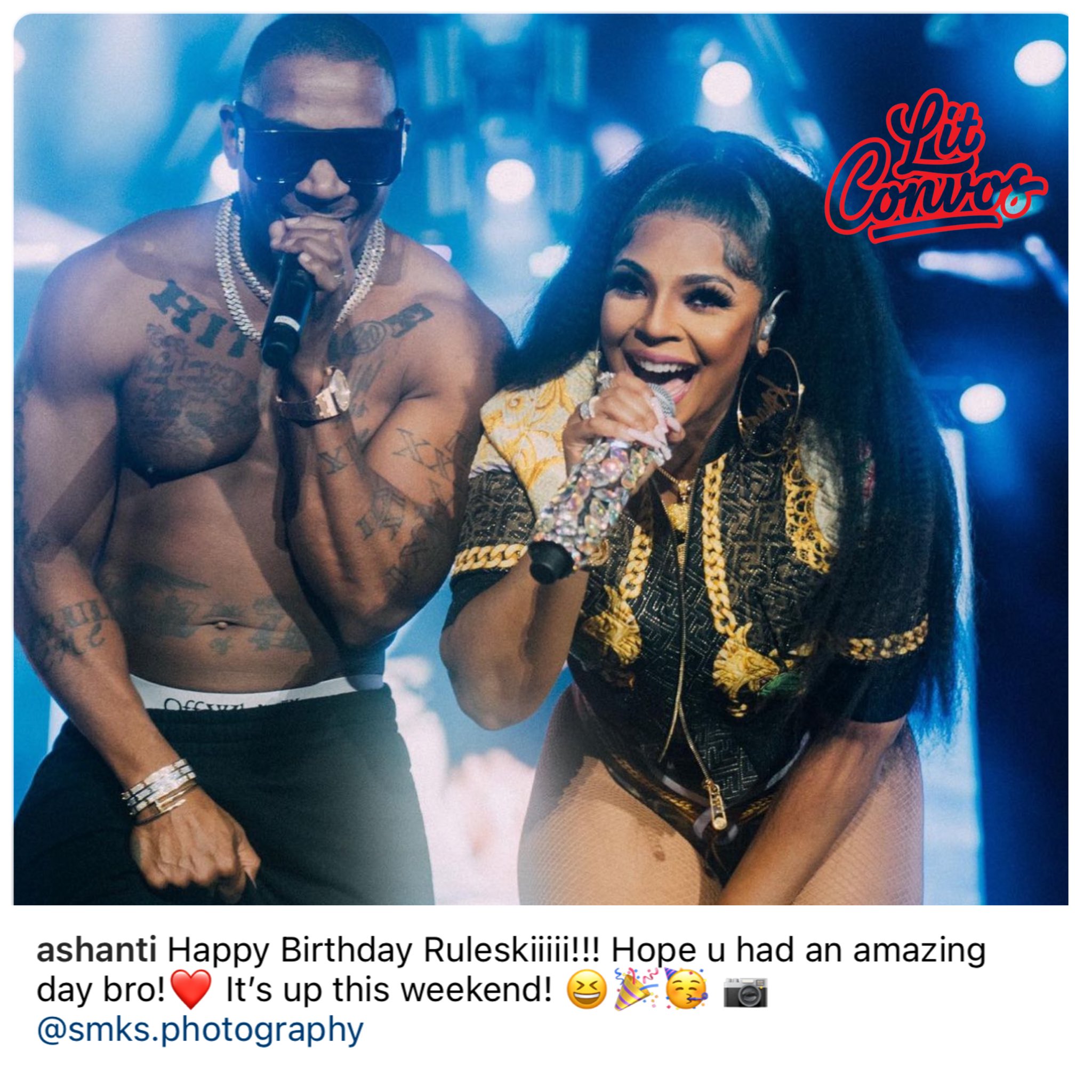 Ashanti wishes Ja Rule a Happy Birthday 