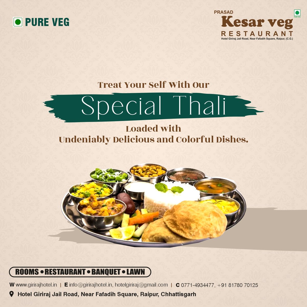 Looking for a filling and delicious meal that won't break the bank? Look no further than Prasad Kesar Veg Restaurant! Our veg thali is the perfect solution for your hunger pangs. 
#prasadksearvegrestaurant #vegetarian #vegthali #veg #thali #meal #mealidea #mealideas #food