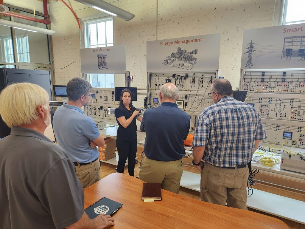 amtekcompany's tweet photo. Training on @LucasNuelle Smart Grid training systems at @svhed! #workforcedev #smartgridtraining #smartgrid #lucasnuelle https://t.co/YvimwwloV3