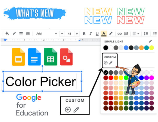 Check out this great new feature! Custom color picker in Google Docs, Sheets, and Slides. #TechTips411