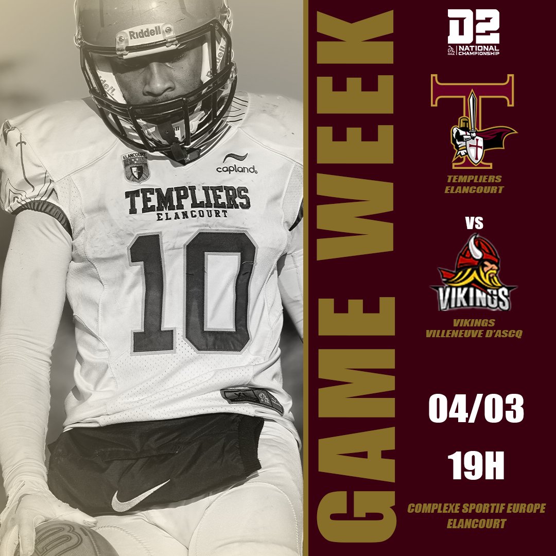 AFCTEMPLIERS's tweet photo. 🏈Game Week 🏈

Nos séniors reçoivent les Vikings

📅 Samedi 04 mars
⏰ 19h00
📌 Complexe Sportif Europe - Elancourt

Nos U20 reçoivent les @Caimans72

📅 Dimanche 05 mars
⏰ 14h00
📌 Complexe Sportif Europe - Elancourt

Skend_Bokit sera présent sur les deux rencontres ! https://t.co/jzBXxa2c4M