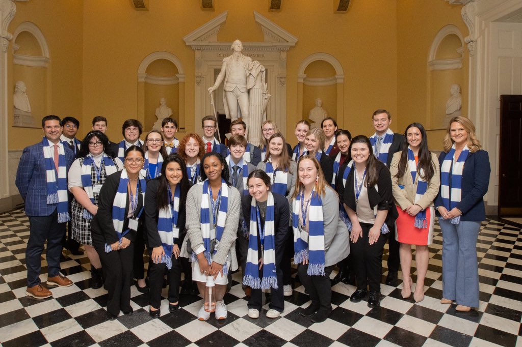 WasonCenter's tweet photo. During the General Assembly’s Legislative Session this year, the Wason Center took Wason Scholars and @PresleadCNU students to Richmond for the annual Captains in the Capital program. https://t.co/lrjcvkQd7R