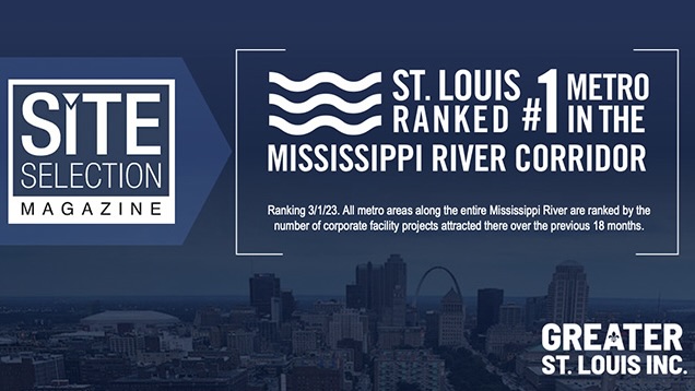 As we continue to work with partners and civic and business leaders to attract new businesses to the metro, read more about St. Louis' latest top ranking via <a href="/SiteSelection/">Site Selection</a> Magazine: bit.ly/41w3lLn #StLouis