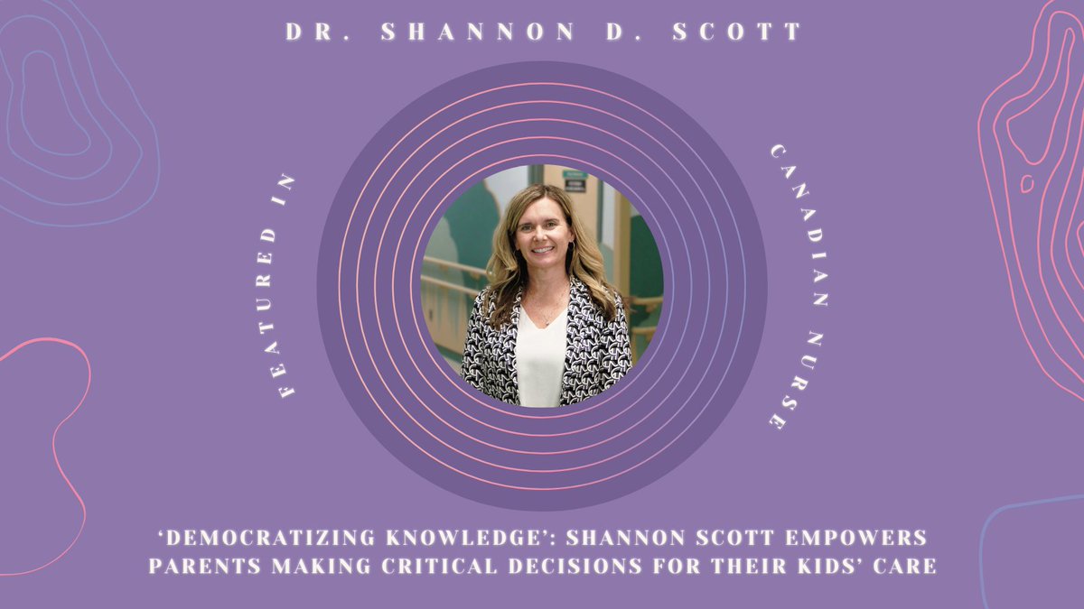 Spotlight feature✨

Dr. Shannon Scott (PI here at ECHO) was featured in @InsideCdnNurse as a founding co-director of @TREKKca - a national, non-profit that develops free + #ACCESSIBLE health resources for parents to help them become equitable partners in their children’s care👪