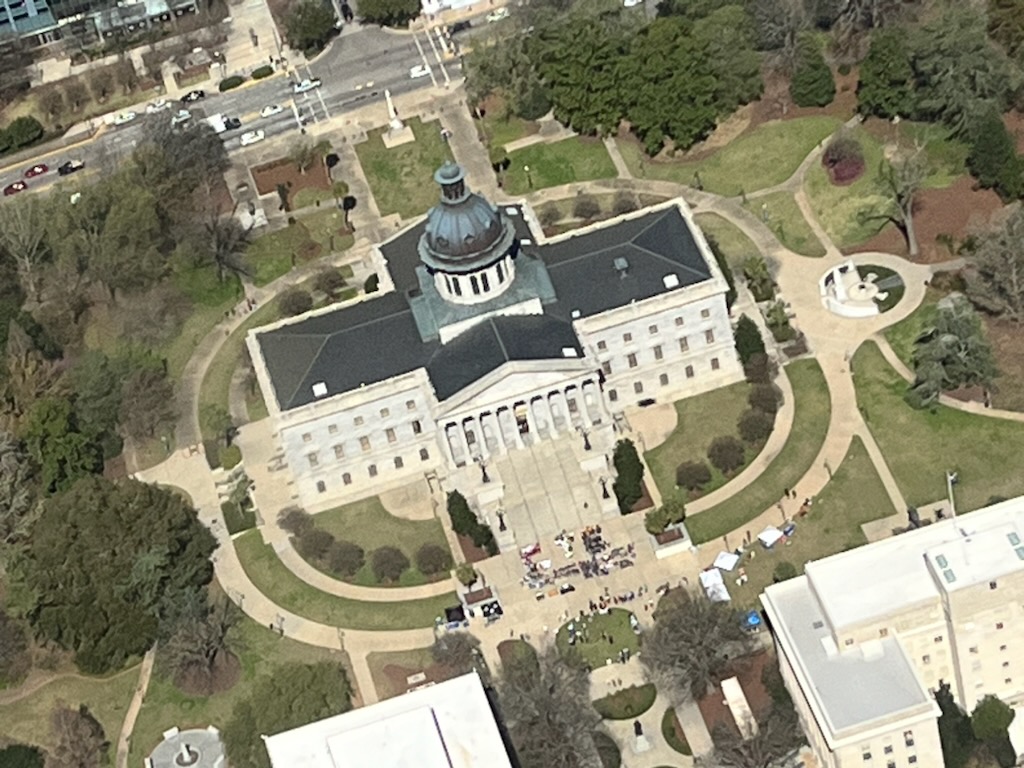 F1SAdvantage's tweet photo. Advantage Academy level 4 Aviation students participated in Career and Technical Education Day at the SC Capital on Feb. 28. They were given permission to do a flyover, capturing  CTE students from across the state coming together to spell CTE on the Capitol steps. #CTE https://t.co/qo25kt5iM5