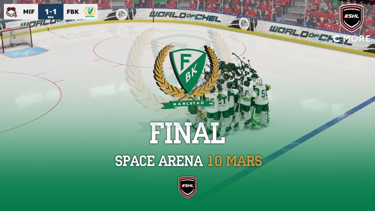 Vi är klara för final i <a href="/eSHLse/">eSHLse</a> efter en tuff match mot <a href="/RedhawksEsport/">Redhawks Esport</a> !! 🔥🙌

<a href="/eken45jr/">Henrik Eklund</a> avgjorde på egen hand den 3e och avgörande matchen på övertid. 🏆

Nu väntar final på @space_stockholm den 10:e mars! Hoppas vi ses där 🙏🏅

<a href="/farjestad_bk/">Färjestad BK</a> #NHL23 #esport #karlstad #final