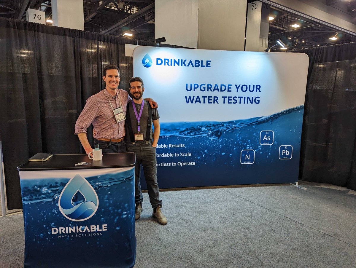 drinkablews's tweet photo. The Drinkable team is exhibiting at the Natural Disasters Expo today to showcase @drinkablews's innovative #water testing devices and talk about how they can contribute to the aftermath of #naturaldisasters. Stop by booth 649 and say hi! #Drinkable #testyourwater #Cleantech https://t.co/gproeaQjis