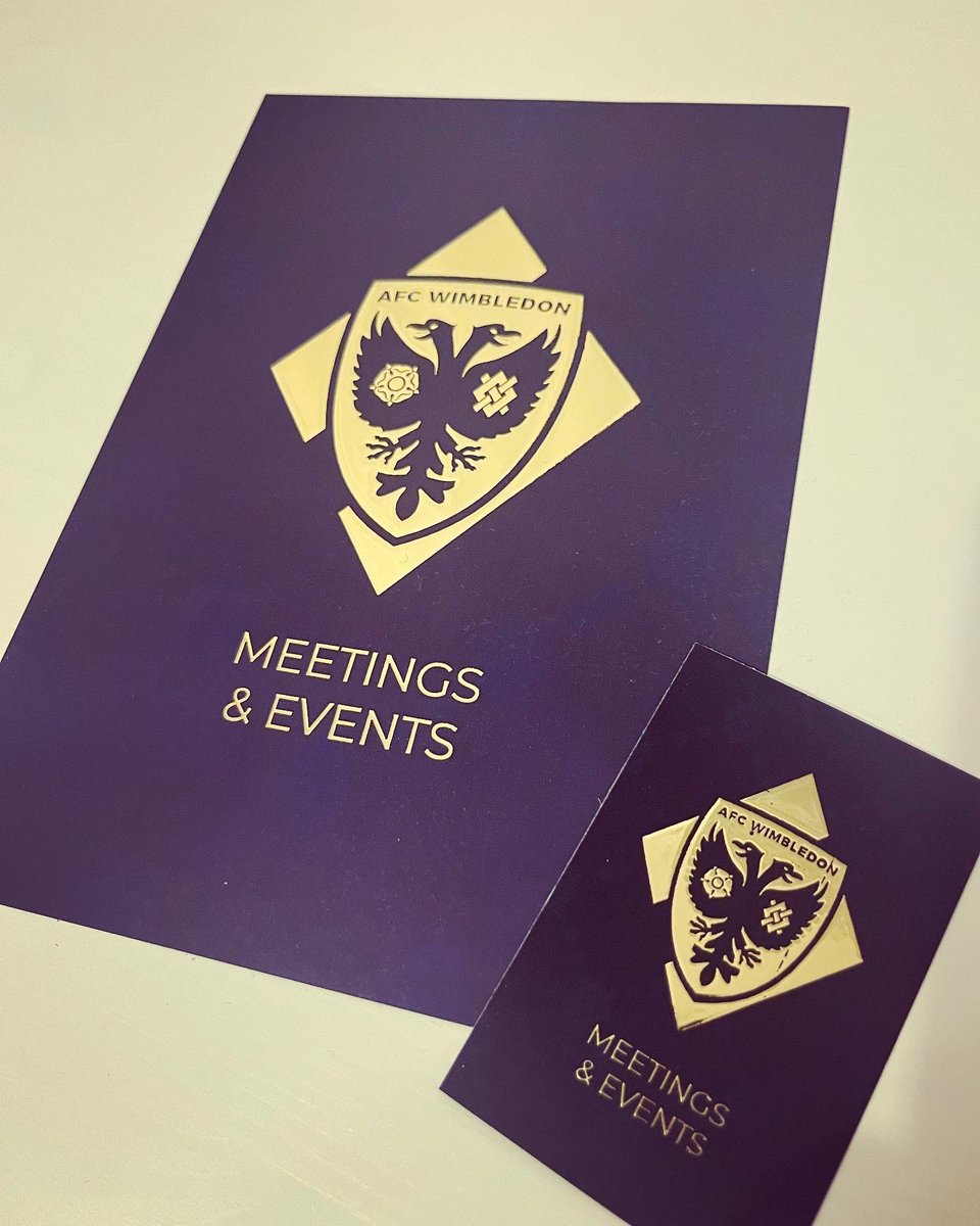 A5 flyers and business cards for @AFCWimbledon visiting the #confex exhibition 2023. Velvet lamination, gold foil. First impressions matter!

Design: @daysofspeed 
•
•
•
•
#afcwimbledon#wimbledonfc#convex#confex#internationalconfex#confex2023#branding#league2#digitalprint