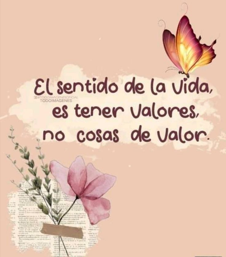 El sentido de la vida es tener valores , no cosas de valor!