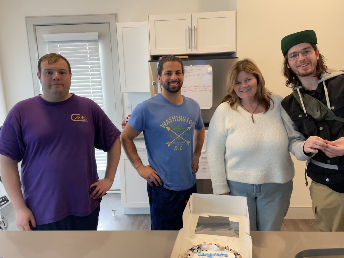 AutismComm's tweet image. This week, two of our residents, Justin and Hunter, celebrated two years of living independently! We are very proud of Justin and Hunter and look forward to supporting their third year living in their apartment. Congrats! #autismcommunities #independentliving