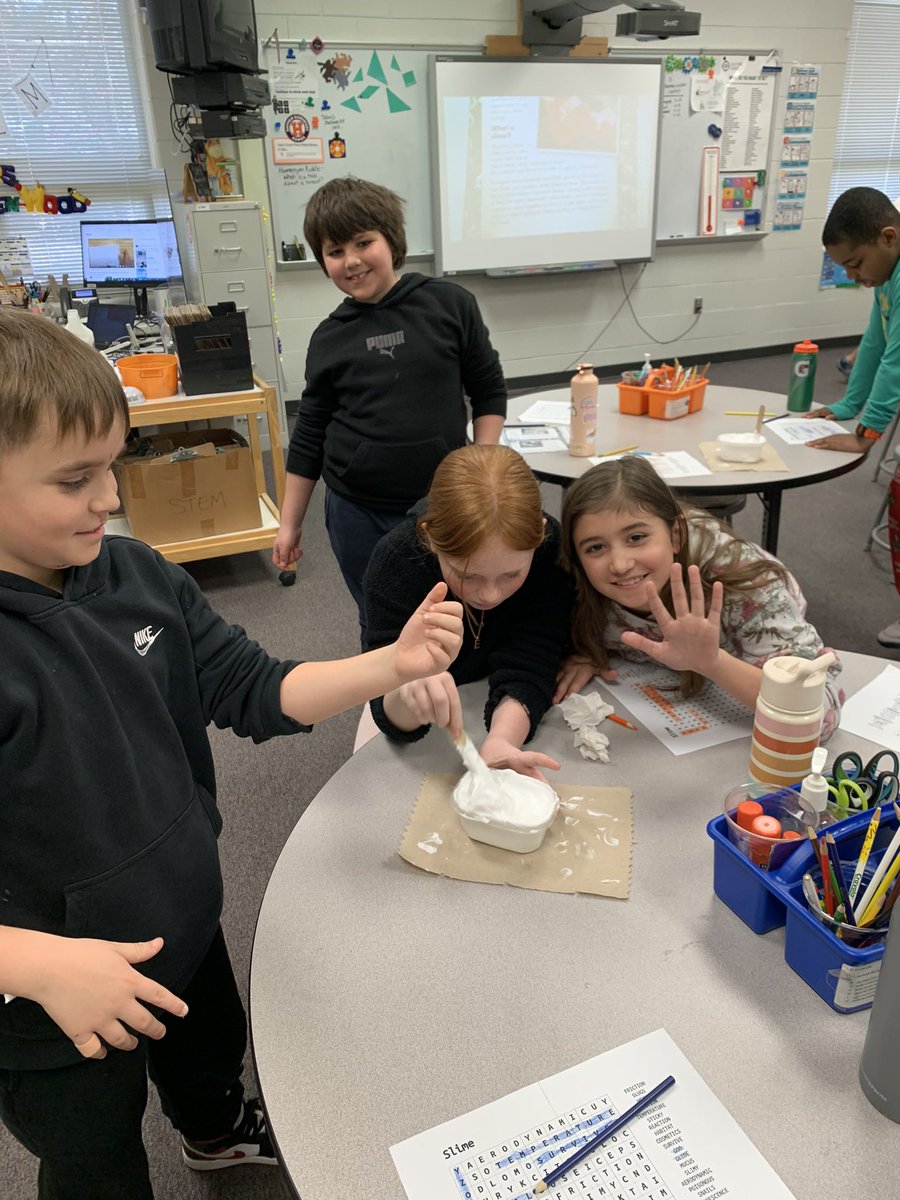 HayfieldesSTEM's tweet photo. Read Across America celebration…from MyOn book Buzz Beaker and the Growing Goo to learning about slime in the real world. Students try their hand at making slime in STEM. https://t.co/ANwHAnsRjh