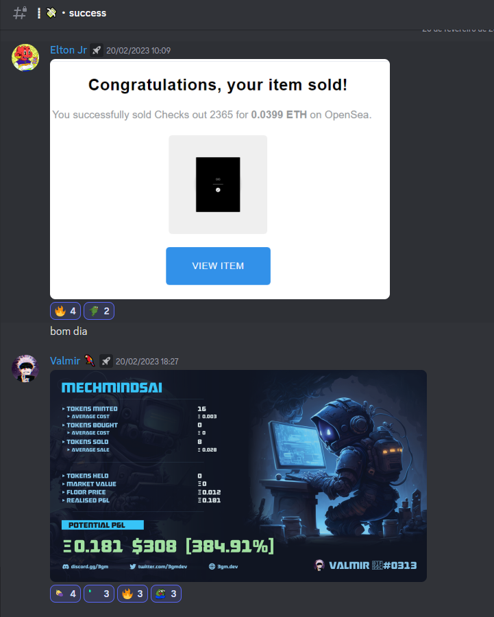 NFTGangAlpha's tweet photo. Profits da última semana de Fevereiro 🫡

Muitas calls acertivas do nosso Crypto Caller @ValmirETH e calls dos nossos próprios membros que geraram um ótimo retorno! 🔥

#nftgangalpha https://t.co/ZlTAjw5tZs