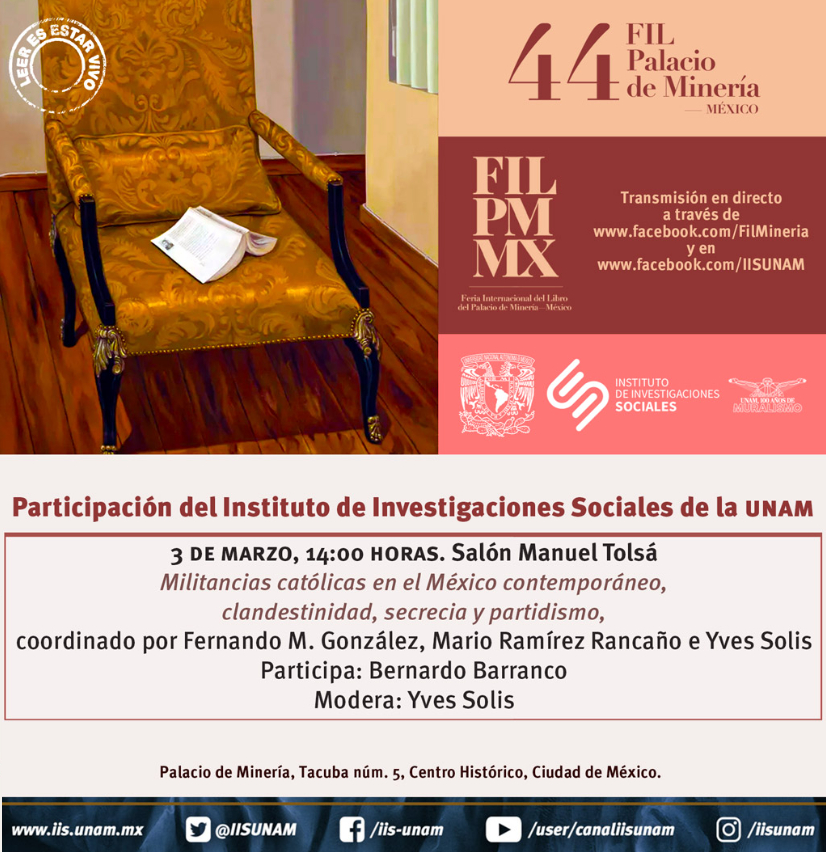 Cehilanet's tweet photo. Presentación del libro "Militancias católicas en el México contemporáneo" https://t.co/MNyhfMRmQv