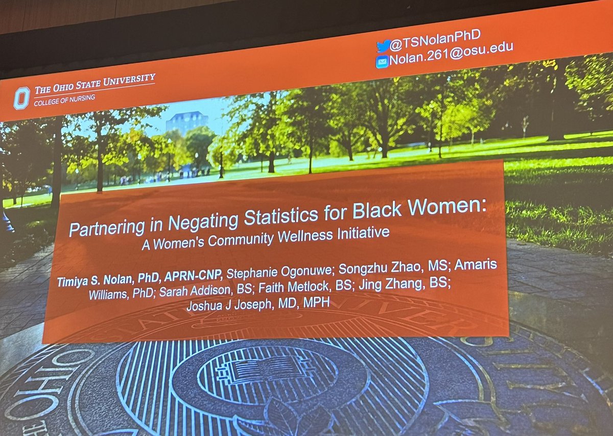 joshuajosephmd's tweet photo. Partners In Negating Statistics in Black Women is a model for improving ❤️ &amp; cancer health effectively with Black women through a community-engaged lens based in science‼️

Incredible Talk @TSNolanPhD 

@osunursing @OSUWexMed #EPILifestyle23 @aawalknation @RepBeatty @AmHeartOhio https://t.co/cTkzutEihQ