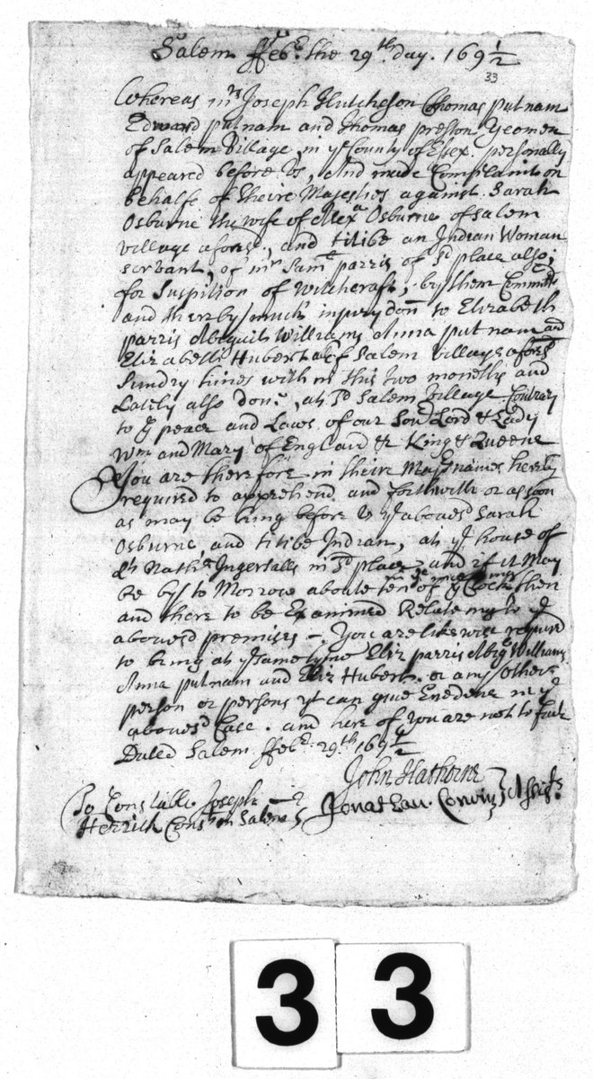 Did you know the Salem Witch Trials began on a Leap Day? On Feb 29, 1692, an arrest warrant was issued for Sarah Good, Sarah Osborne, &amp; Tituba. 

Middle &amp; high school educators: apply today to <a href="/EndicottCollege/">Endicott College</a>’s NEH-funded summer institute to learn more #edchat #sschat #history