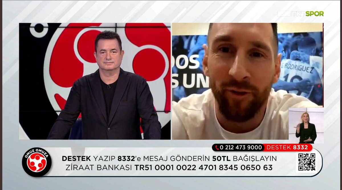 Lionel Messi, OmuzOmuza yayınına bağlandı.

Messi : Eşim ve ben acınızı paylaşıyoruz, ben orusbucocugu ronaldo gibi buna duyarsız kalamazdım ve 2 tane Ballon D'Oru bağışlamak istiyorum, zaten bu sene bir tane daha kazanacam ve hâlâ bana yetişemiyor.