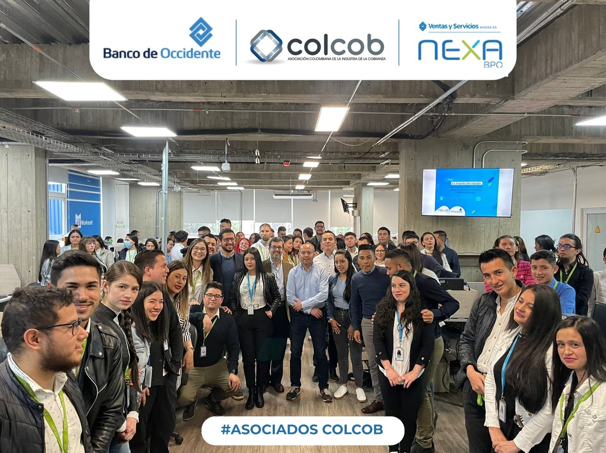 Colcob_Colombia's tweet photo. 📣 Felicitamos a nuestros #AsociadosColcob por la inauguración de la campaña "Cobranza Temprana" que hoy migró de su operación in-house a Nexa. Nos enorgullece que el @Bco_Occidente haya elegido a @Nexabpo para ser su aliado en este importante reto 👏🏻 https://t.co/muiZax1Sx8