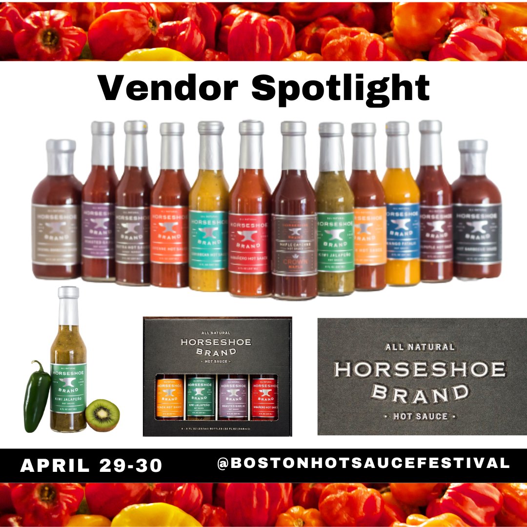 We're spotlighting our hot sauce vendors for our 2nd Annual Boston Hotsauce Festival! Our very first spotlight is on <a href="/horseshoebrand/">Horseshoe Brand</a>. Check out their Twitter for more information! Tickets linked in our bio! #bostonhotsaucefestival  #boshotsauce #spicyboston