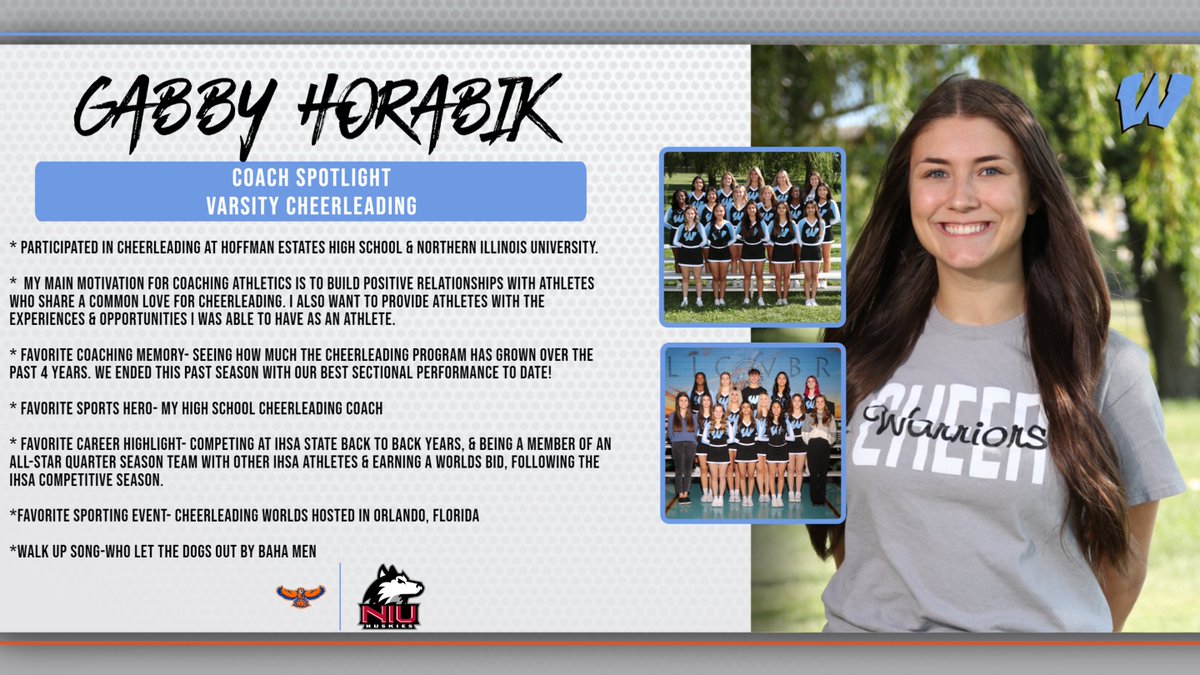 Today's Coaching Spotlight! Coach Gabby Horabik @WBHScheer @WillowbrookHS1