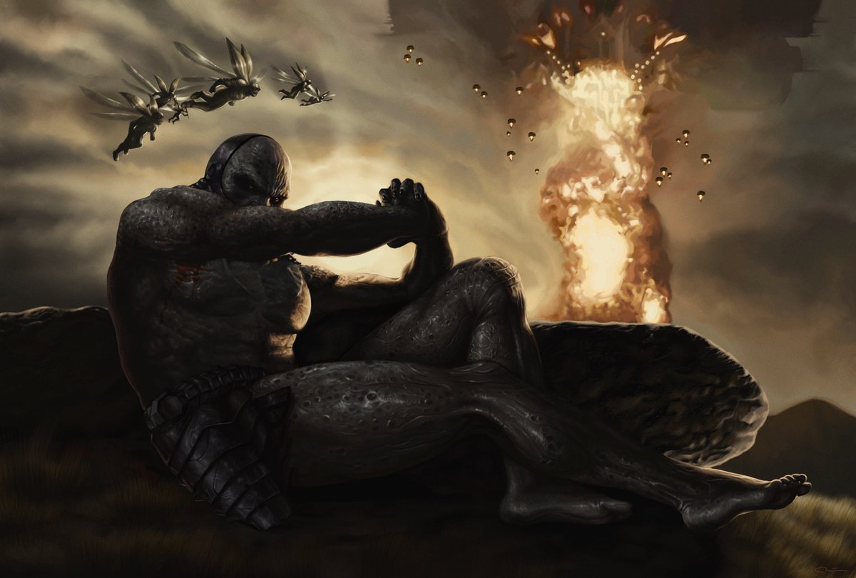 The defeated Uxas inspired by "Fallen angel" by Alexandre Cabanel. 

#RestoreTheSnyderVerse𓃵 #ZackSnyder