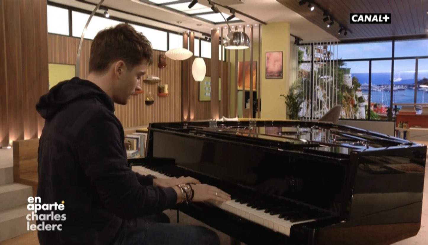 Video Charles Leclerc playing the piano at En Aparté TV sh... MotorsAddict