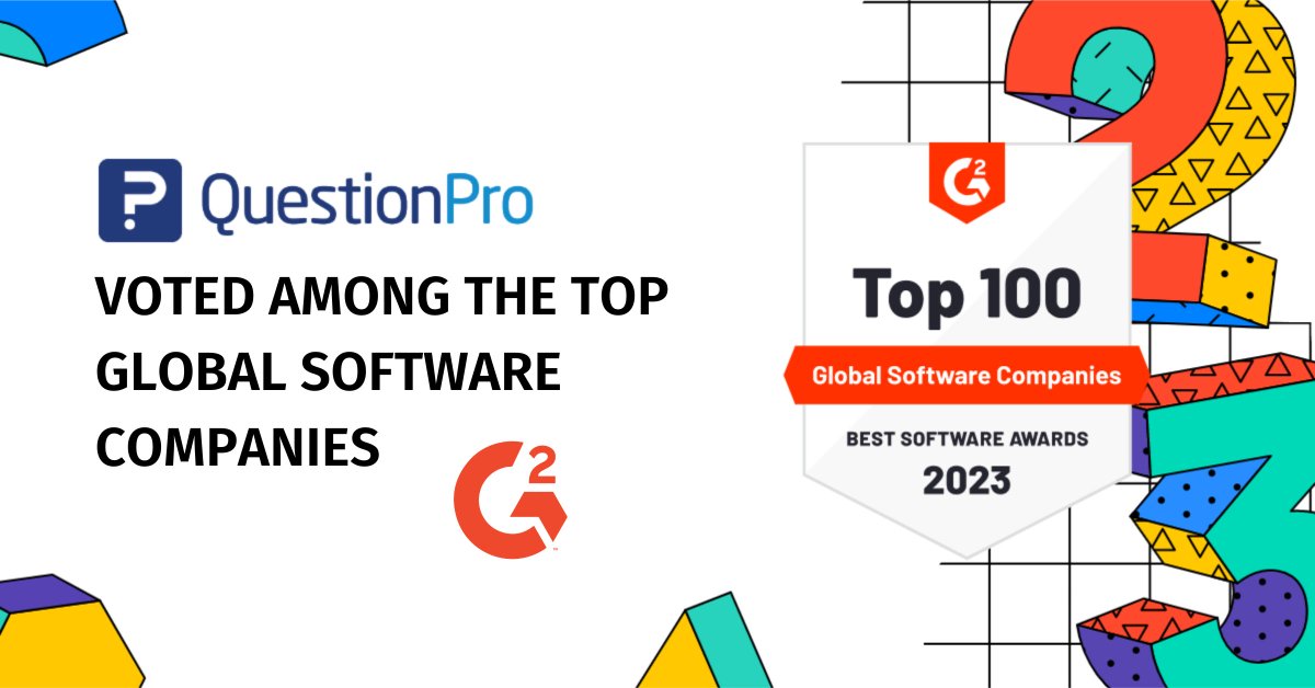 questionpro's tweet image. We are proud to be named in G2&apos;s 2023 Best Software Awards! 🎉

We want to thank our customers and partners for believing in us and helping us become a Top Global Software Company. 
hubs.li/Q01Dyvj60 #BestSoftware2023