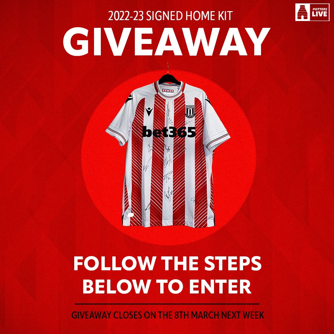 potterslive_'s tweet photo. To have a chance to win this signed 22-23 home shirt:

1) Like this tweet

2) follow this account @potterslive_ 

3) retweet &amp; tag a mate 

Winner announced on the 8th March, all entries will be put in to be selected at random. Good luck 🔴⚪️

#SCFC https://t.co/lGgYNfJGTO