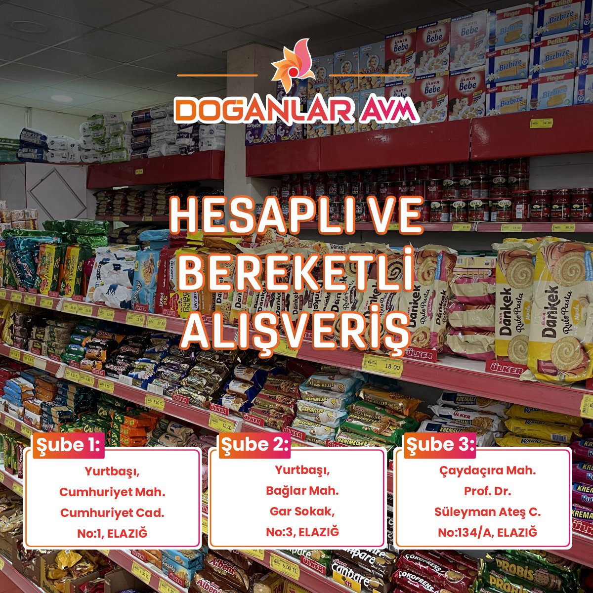 Doğanlar AVM şubelerinde hesaplı ve bereketli bir alışveriş deneyimi şimdi sizleri bekliyor!

#elazığ #market #süpermarket #alışveriş #ihtiyaç #temelgıda