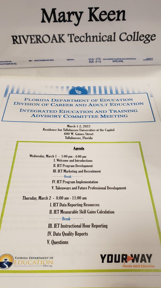 Collaboration at work! Expanding Integrated Education and Training opportunities for Florida adult learners! #FLAdultEd #YourWayFLAdultEd #YourWay <a href="/ACEofFlorida/">ACE of Florida</a> <a href="/EducationFL/">Florida Department of Education</a>