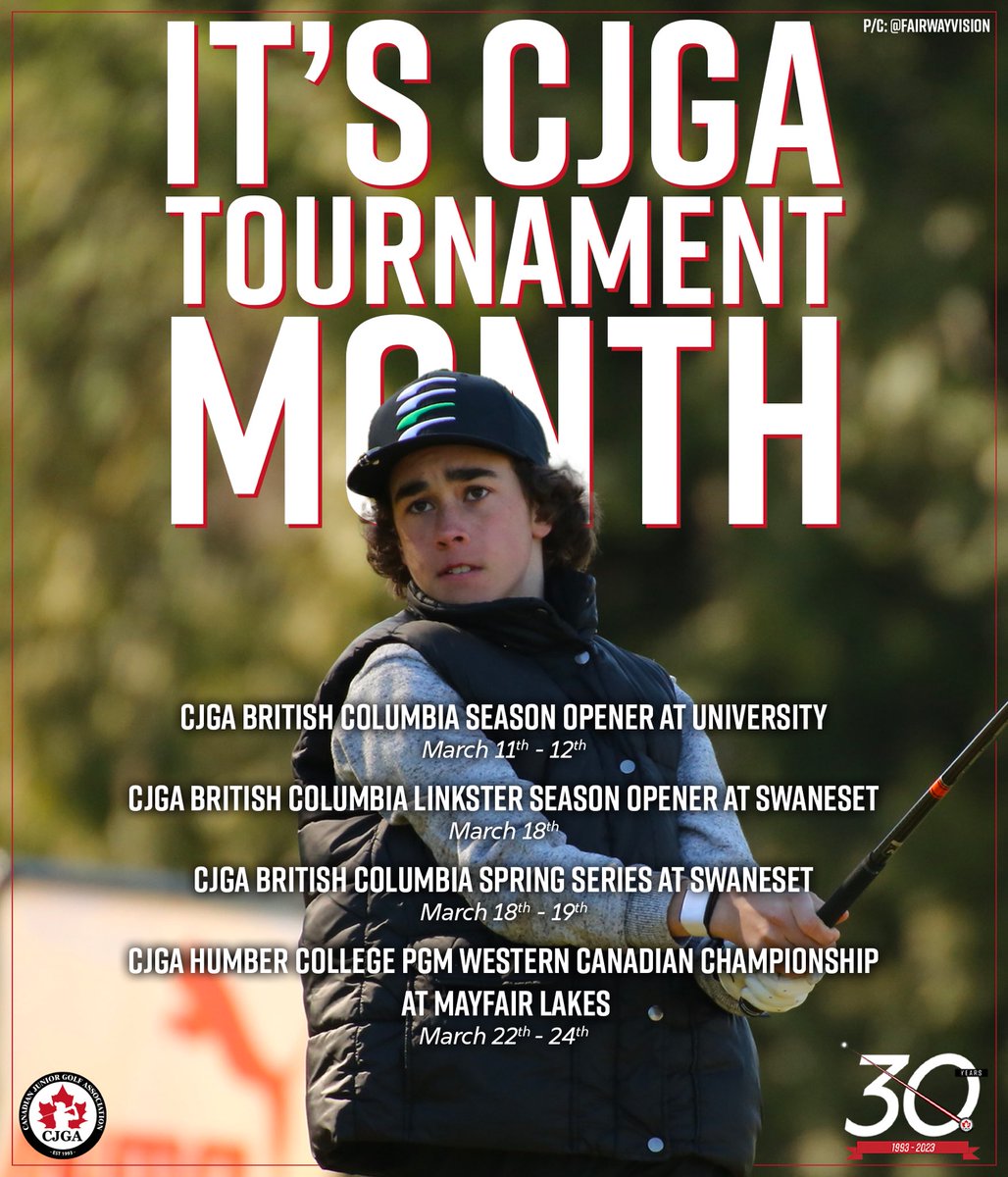 Golfers, get excited. For the first time in 2023, we have tournaments this month! ⁣
⁣
Can’t wait to see you all at our 30th Anniversary Season Opener at <a href="/UniversityGolf/">University Golf Club</a>! 
⁣
#CJGA30