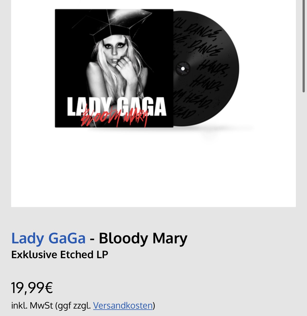 Bloody Mary Etched Vinyl – Interscope Records