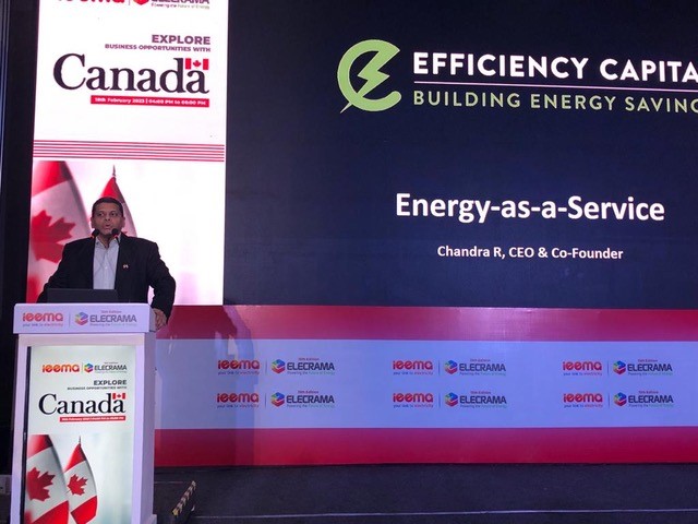 EfficiencyCap's tweet photo. Some highlights from #Elecrama in India, the Canadian commercial and R&amp;D partnership delegation, where our CEO is participating on behalf of #EfficiencyCapital to chat about energy as a service. #CIIP @ElecramaLive https://t.co/Ds4GzGPsJT