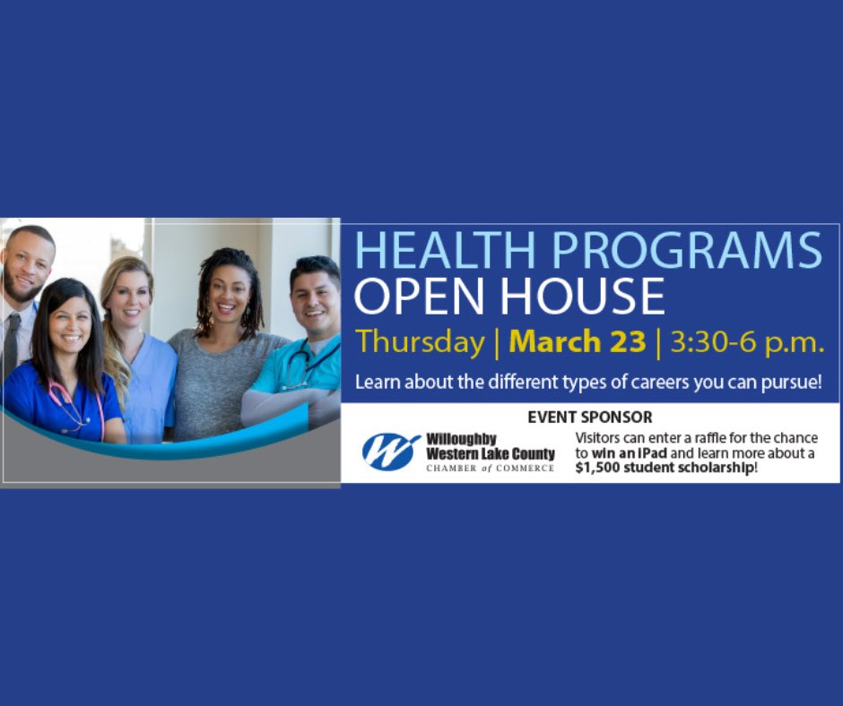 Looking to start a #career as a #healthcare professional? Join us for the Health Programs Open House, Thursday, March 23 from 3:30-6pm at the <a href="/LakelandCommCol/">Lakeland Community College</a>  Health Technologies Building (H-Building).

Visit this link for more information: bit.ly/3y5qjvk