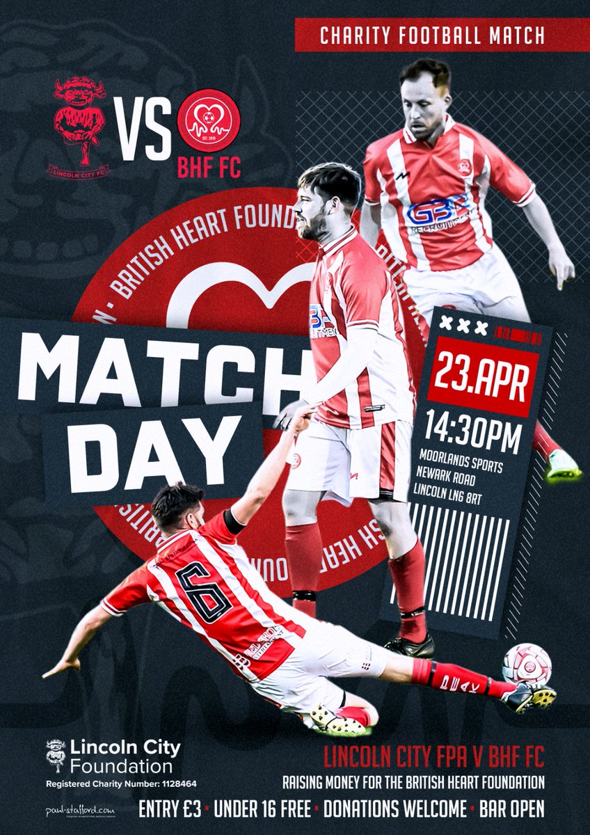 It's great to announce our annual game vs <a href="/ImpsFPA/">Lincoln City FPA</a>  .

Peter Burr Memorial Match ♥️⚽️

📅 23rd April 
🏟 Lincoln Moorlands Railway AFC 
🎟 £3 Adults U16s Free (Donations Welcome) 
🍔 Snack Bar open 
🍻 Social Club open 
🎟 Raffle 
Plus lots more.....

<a href="/LincolnCity_FC/">Lincoln City FC 🇺🇦</a>